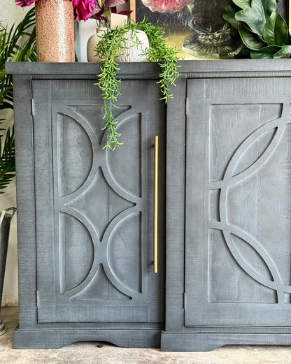 Circle Door Console-Blue Haze/Gold