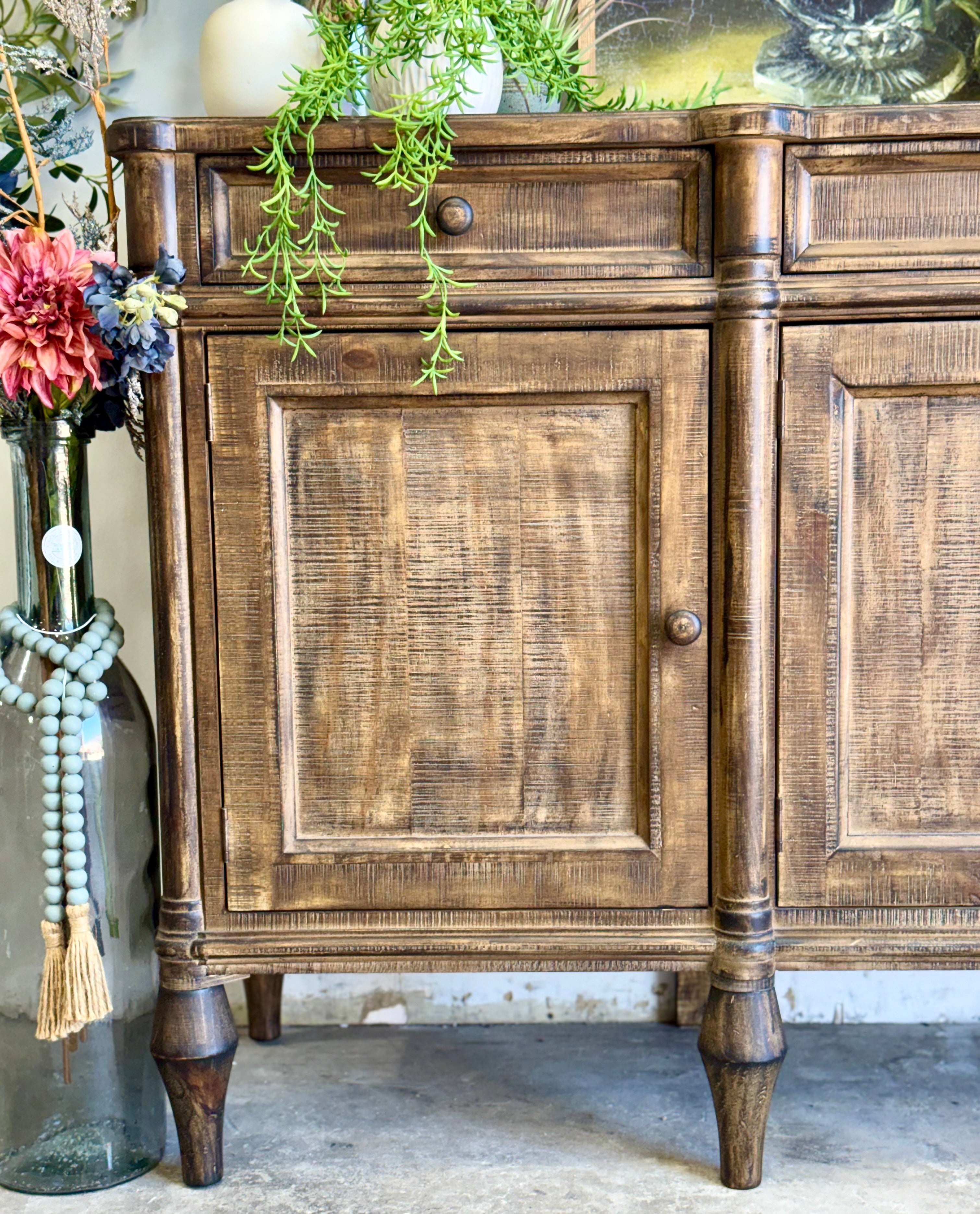 Celine 4 Door Console-Pecan