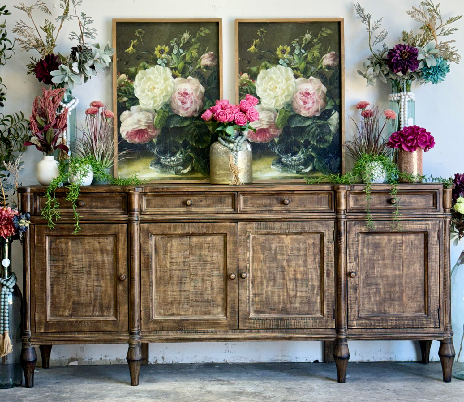 Celine 4 Door Console-Pecan