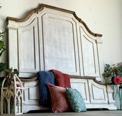 Eden King Bed-White Wheat/Sandstone