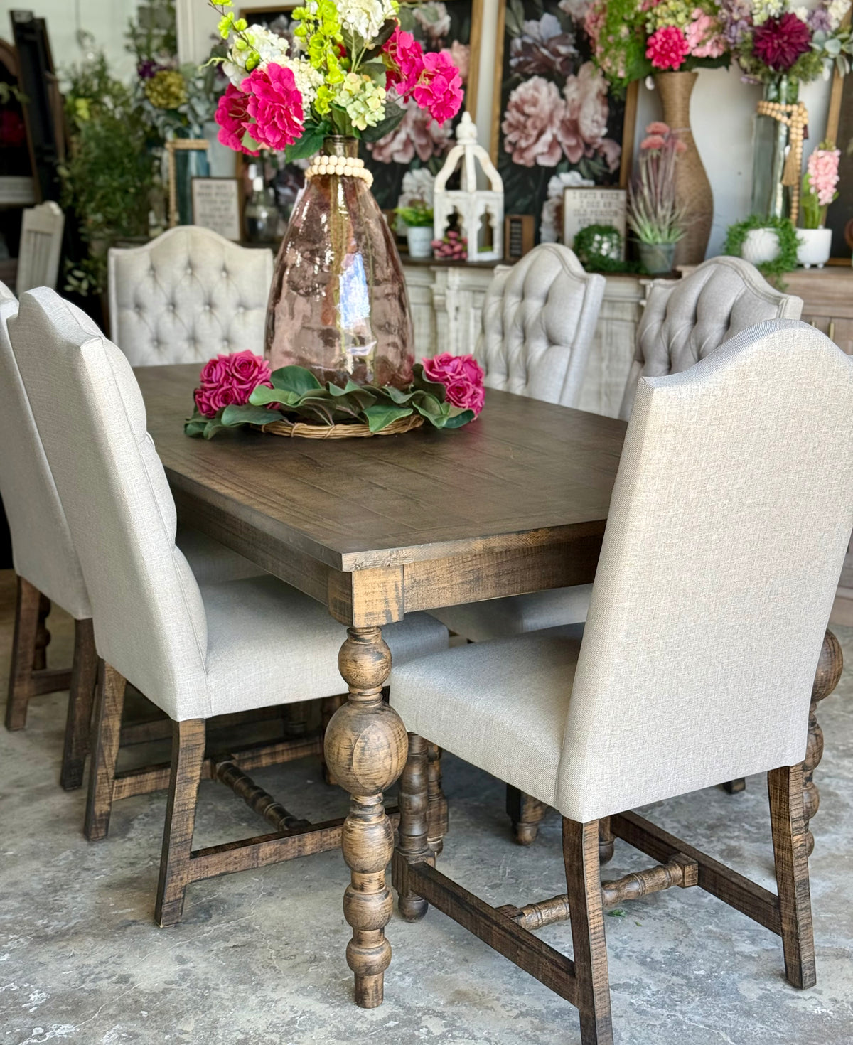 Sophie 7 Foot Dining Table With 6 Chairs-Honeywood™