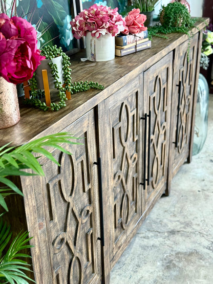 Ivy 4 Door Console-Pecan