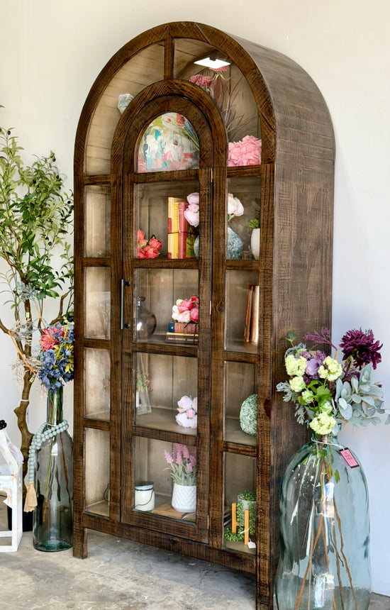 Claire Dome Vitrine- Honeywood/Dove