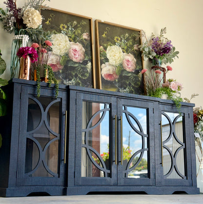 Circle Door Console-Deep Blue/Gold