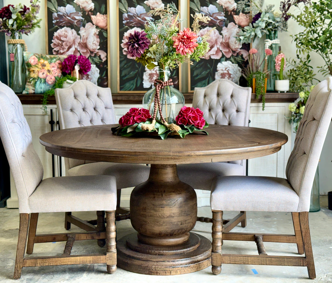 Lilly 60&quot; Round Pedestal Dining Table-Honeywood™