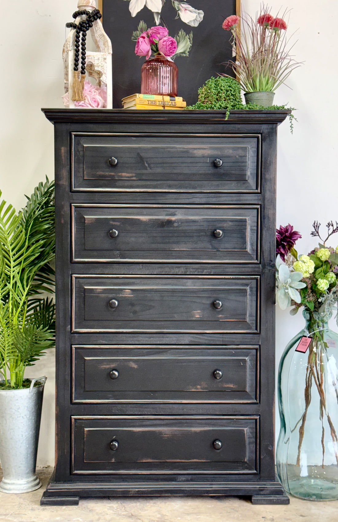 Charlotte Chest of Drawers-Handrubbed Black