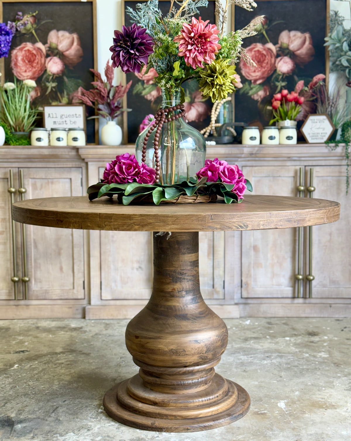Clara 47" Round Dining Table-Timber