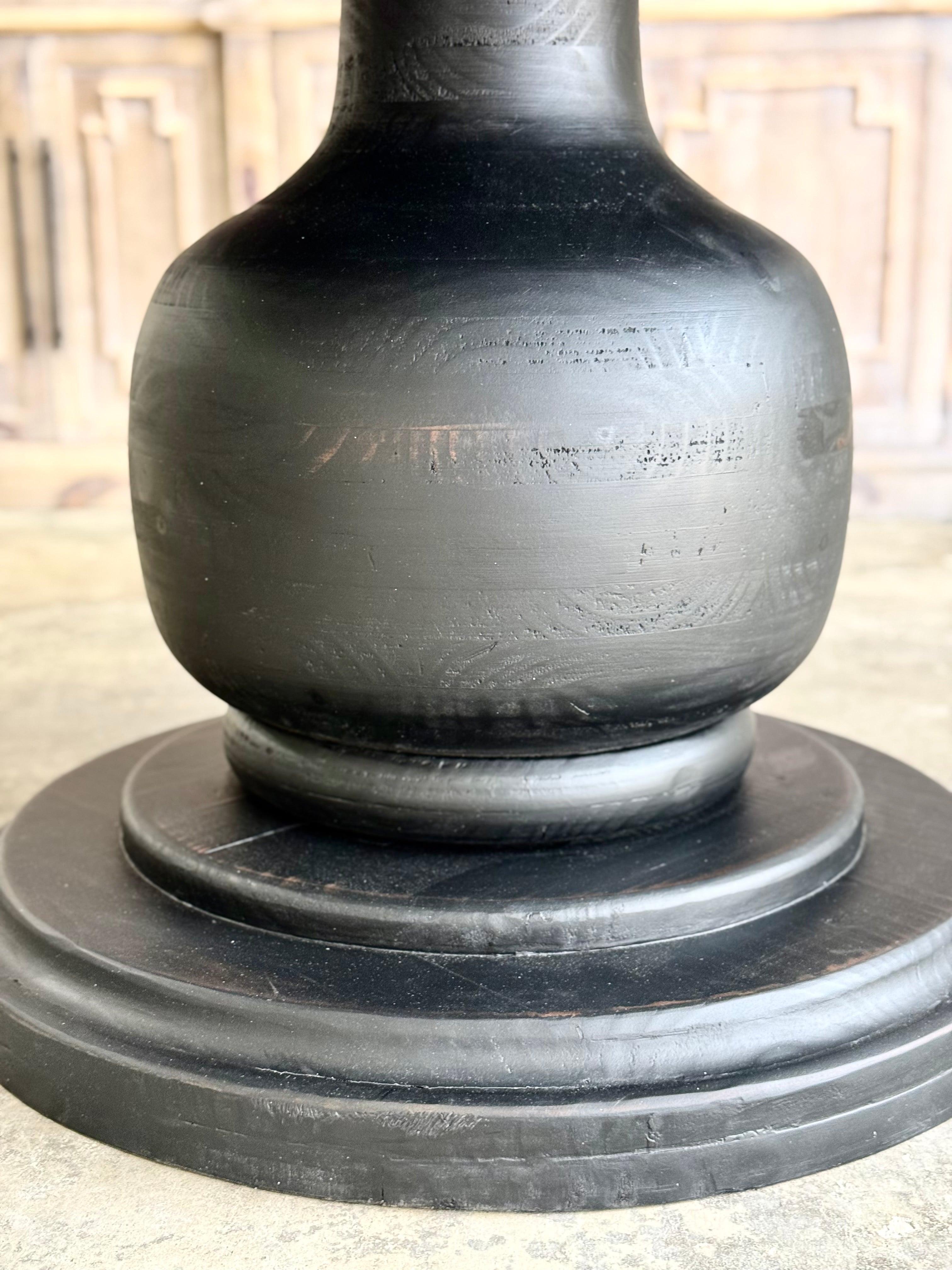 Lilly 60" Round Table - Handrubbed Black/Honeywood