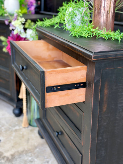 Adele Nightstand-Handrubbed Black