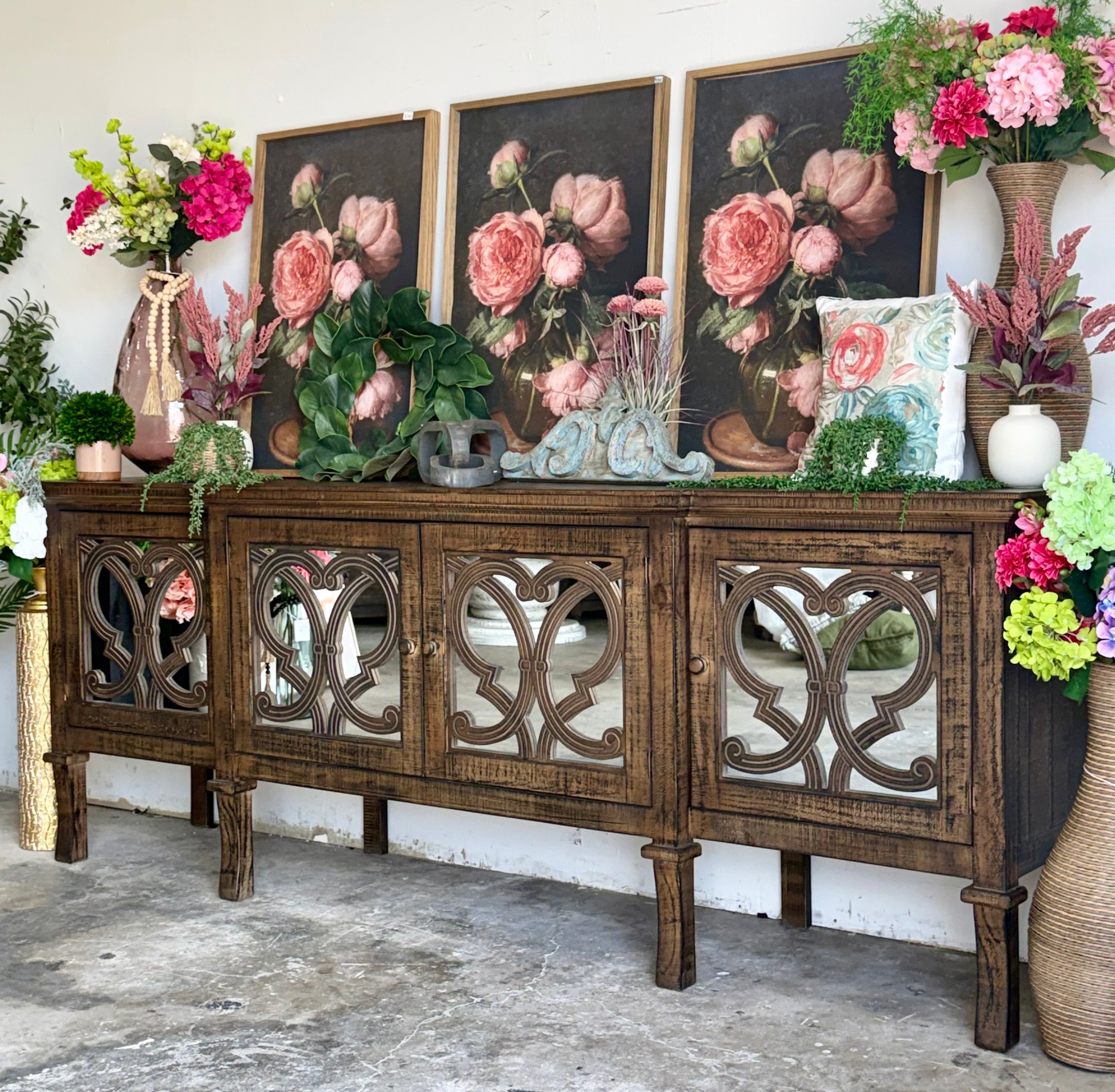 Harper 108" Mirrored Console-Honeywood