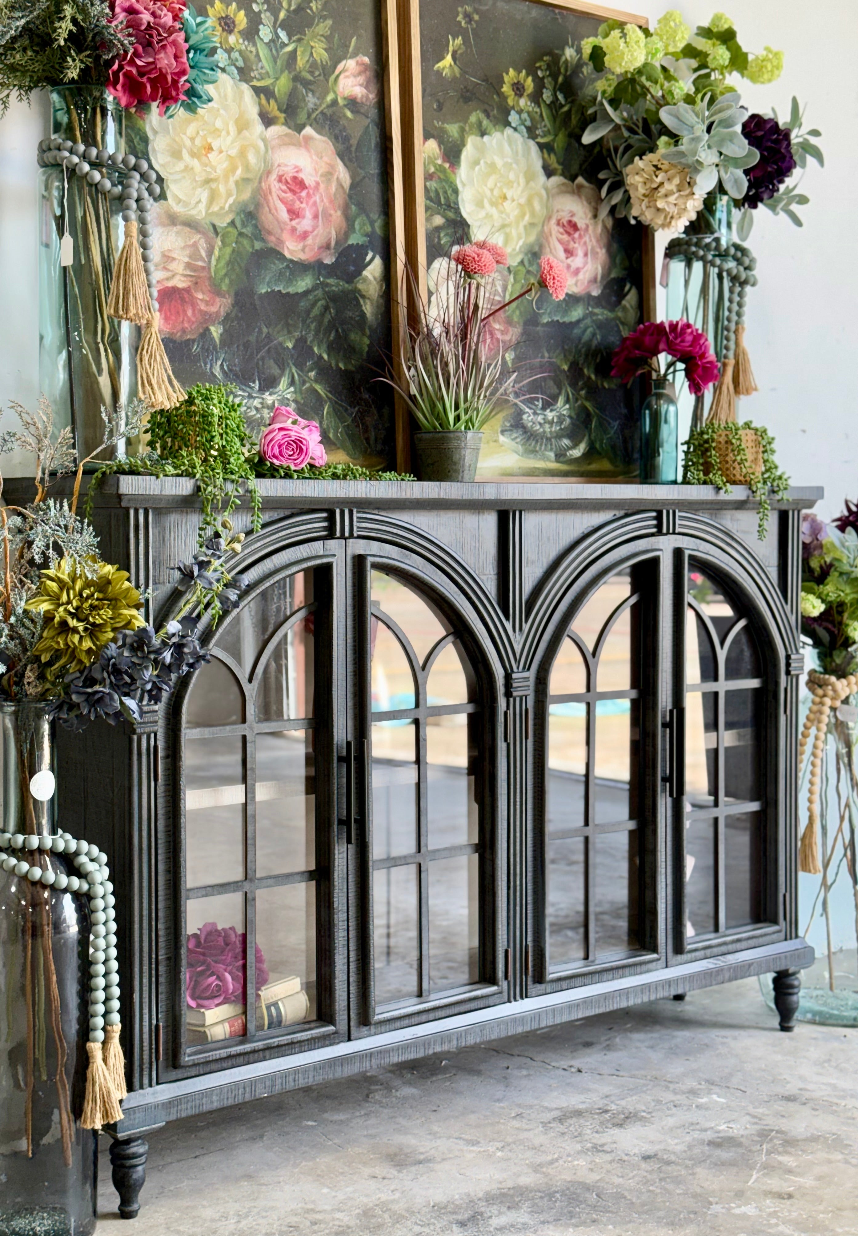 Colette Console-Blue Dusk/Cappuccino