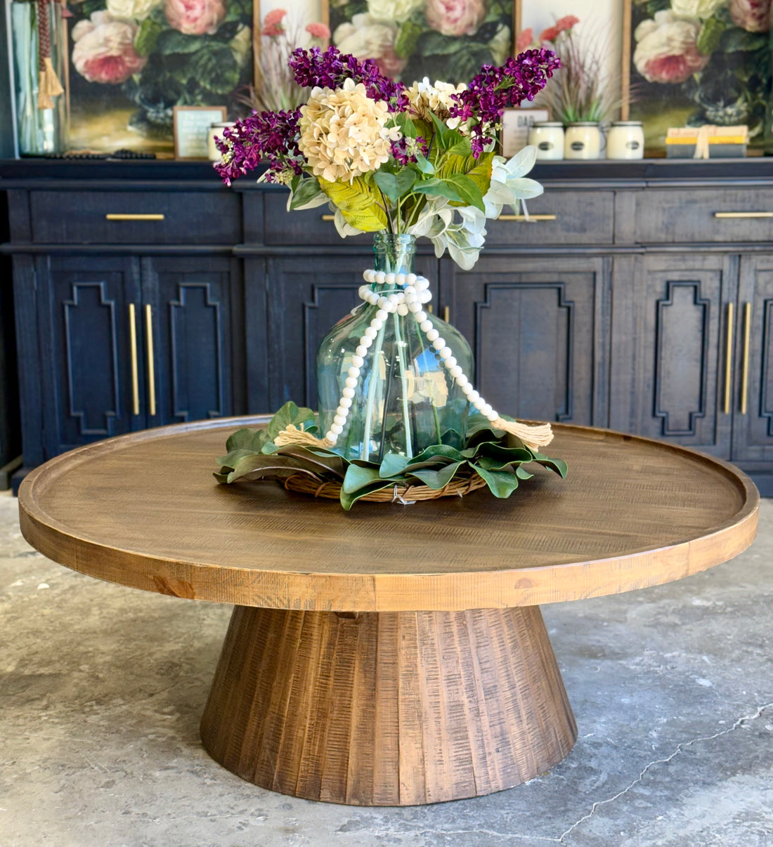 Kennedy 48" Round Coffee Table-Timber