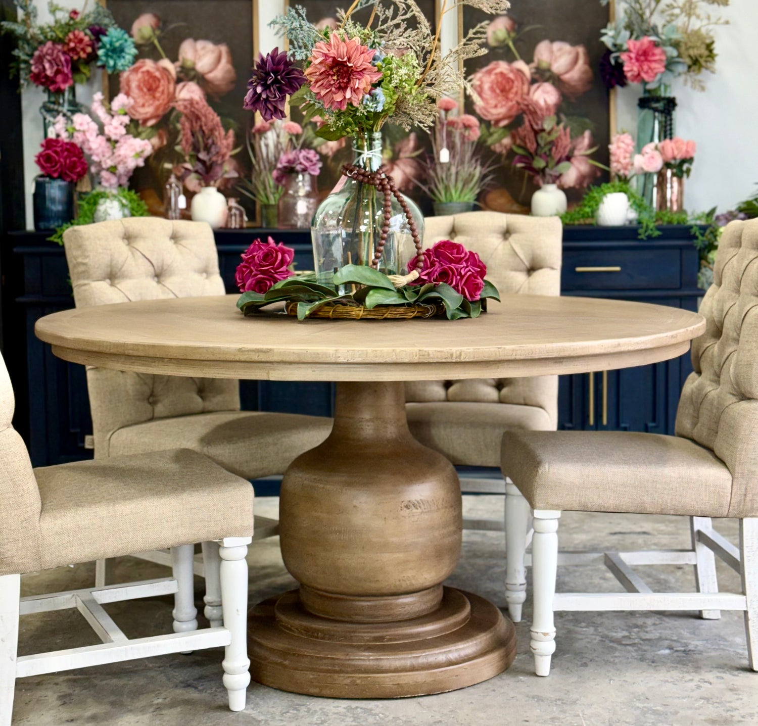 Lilly 60" Round Table-Cappaccino