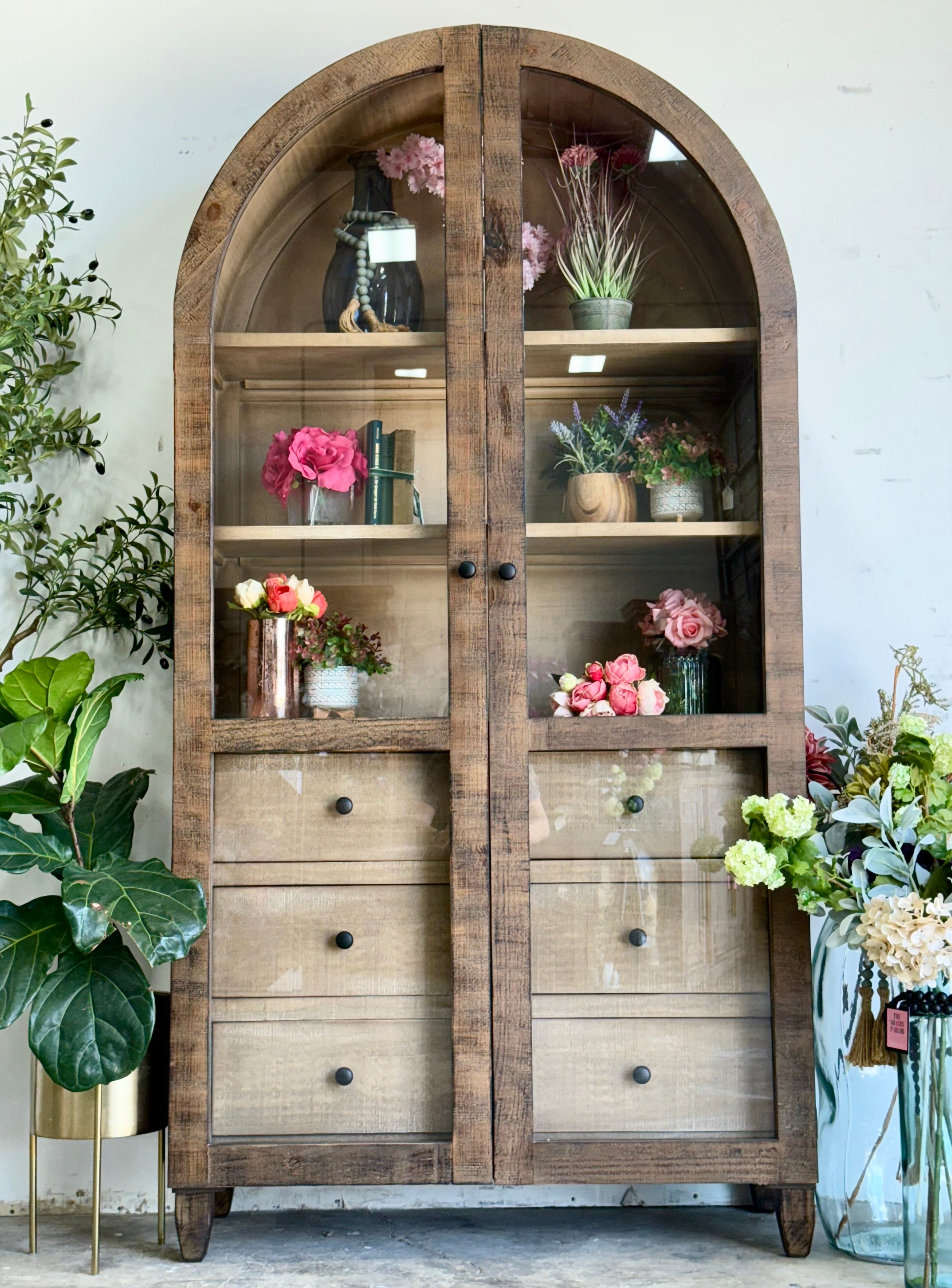 Melody Domed Vitrine-Honeywood™/Cappuccino