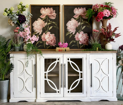Circle Door Console-Frosted Linen/Sandstone