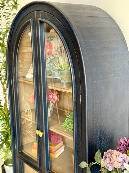 Avery Dome Vitrine-Deep Blue/Cappuccino
