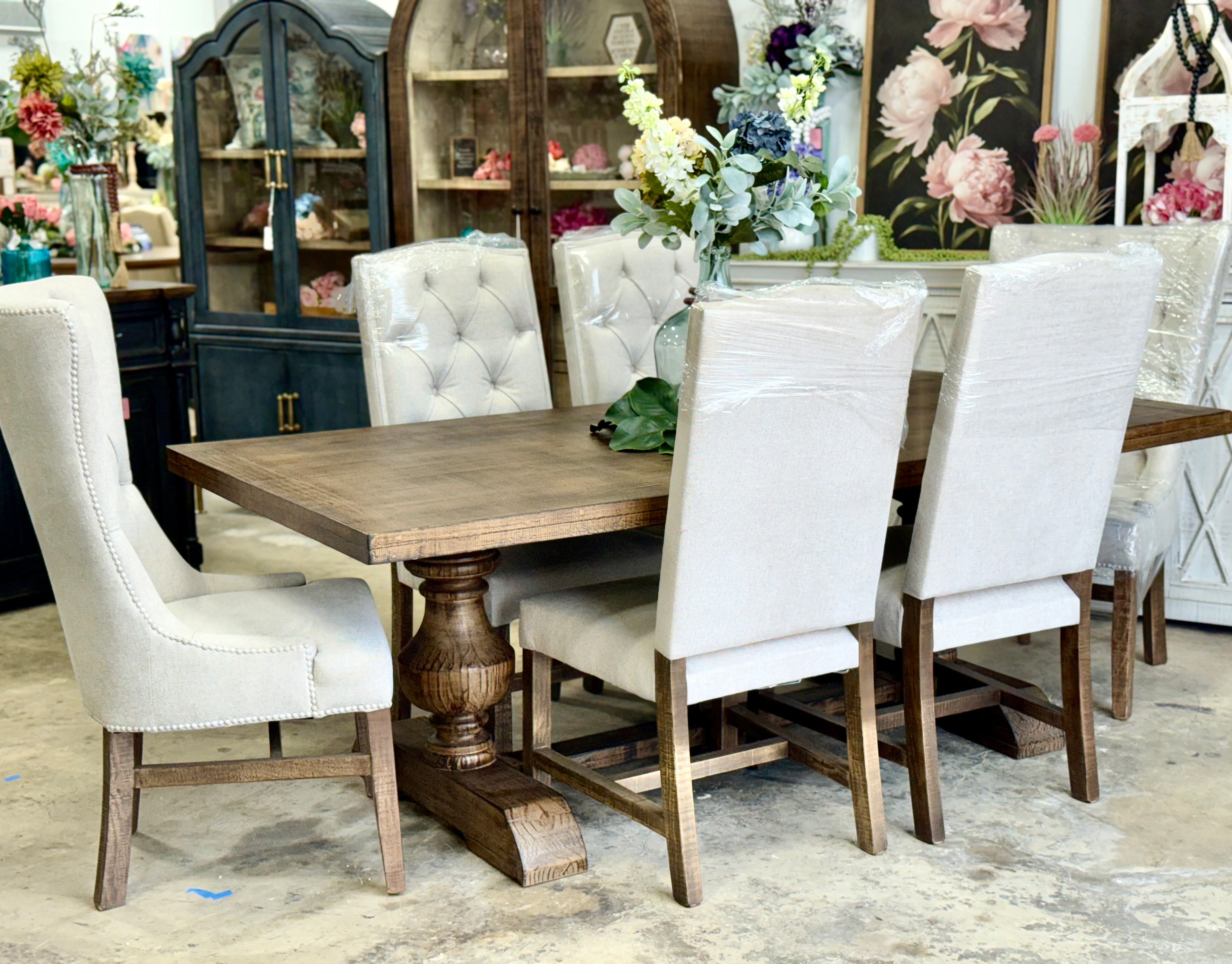 Hannah 7 Foot Dining Table Set With Chairs-Honeywood™