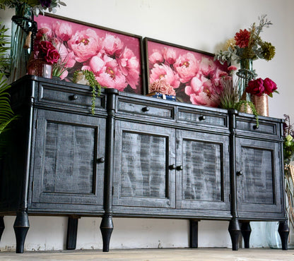 Celine 4 Door Console-Handrubbed Black