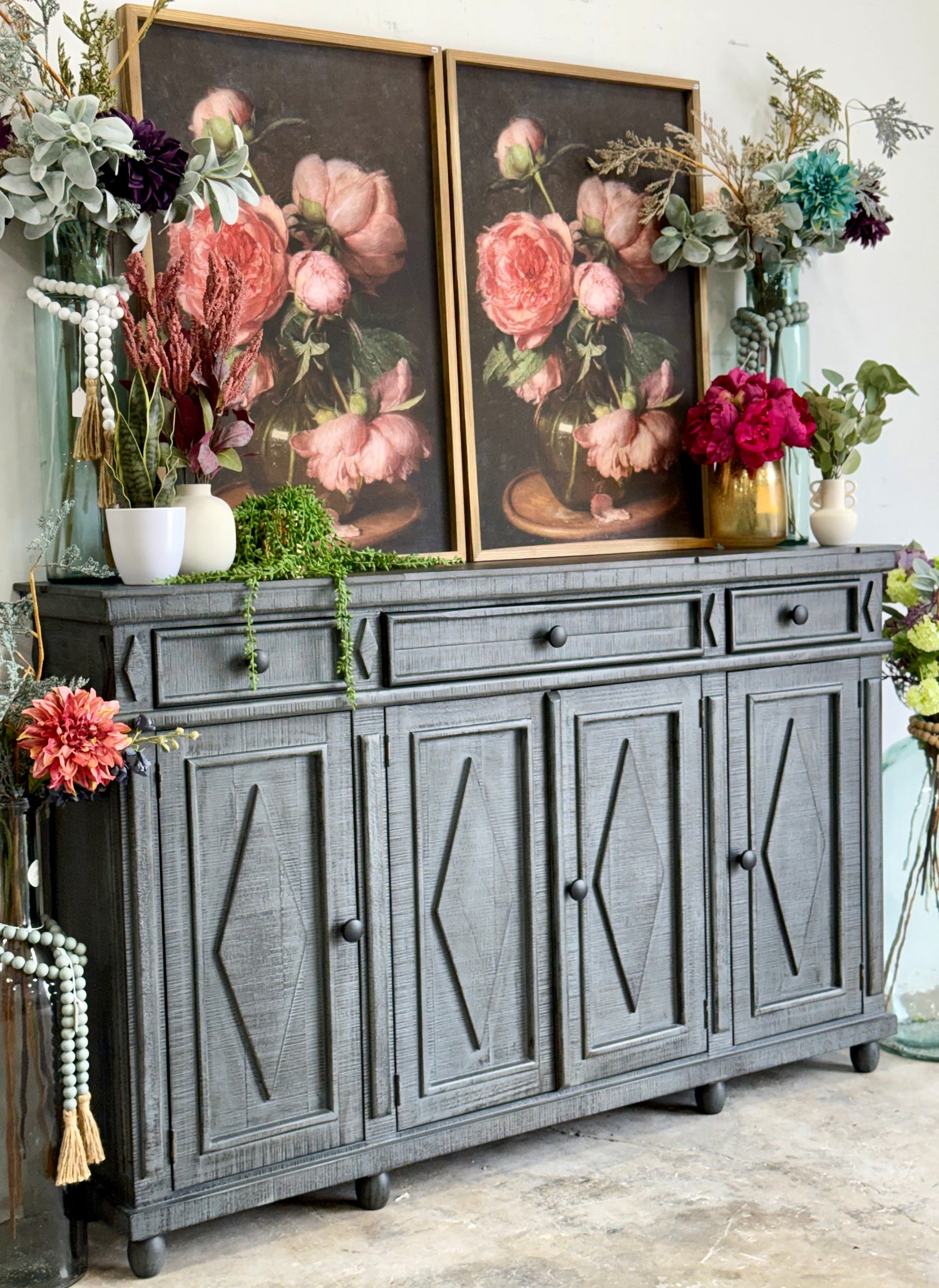 Julia 4 Door Console-Blue Dusk