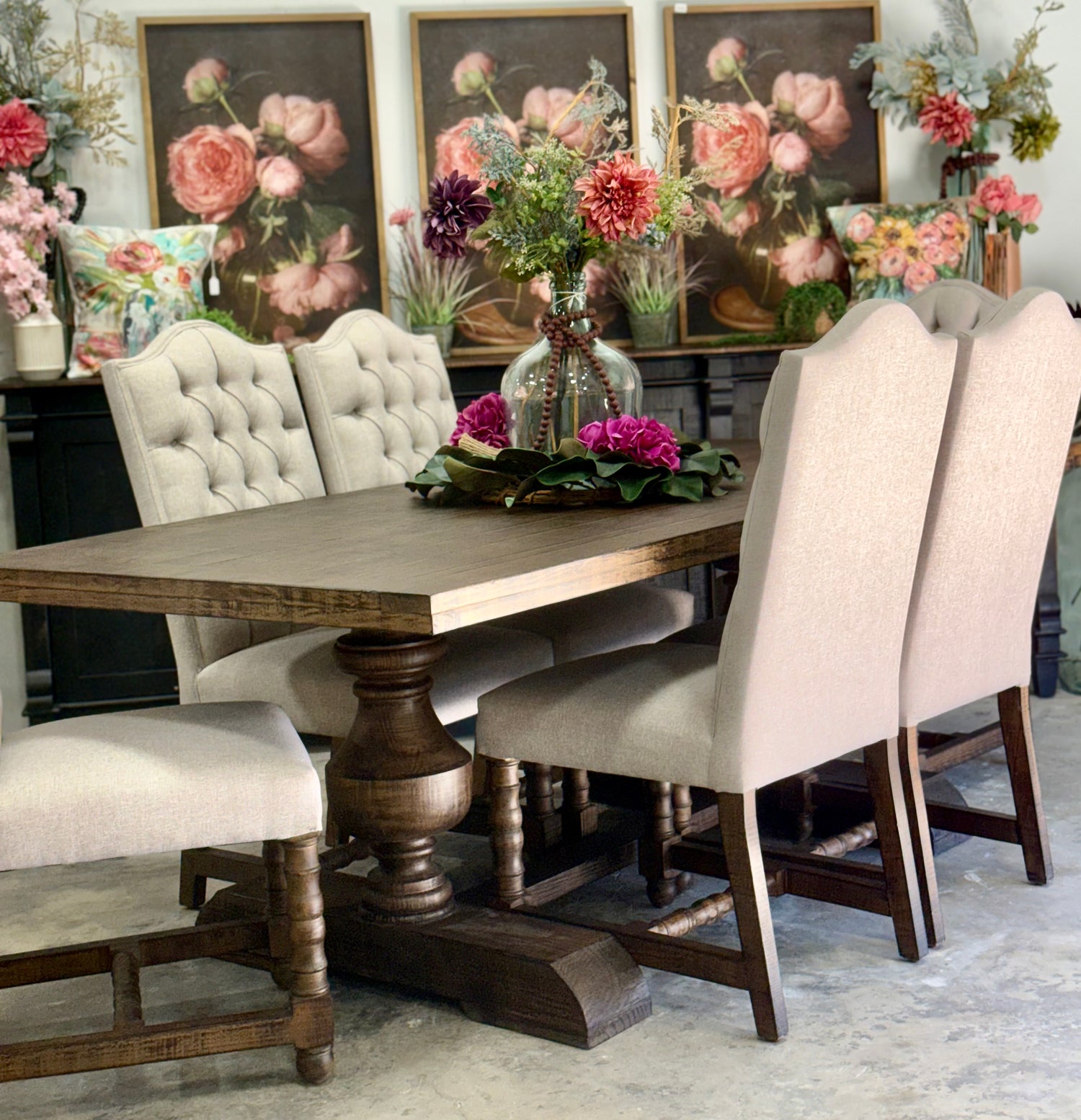 Hannah 7 Foot Dining Table Set With Chairs-Honeywood™