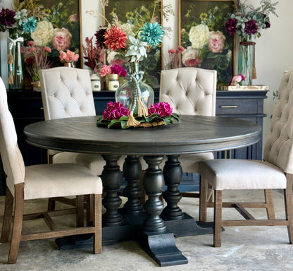 Kennedy 63" Round Dining Table-Handrubbed Black