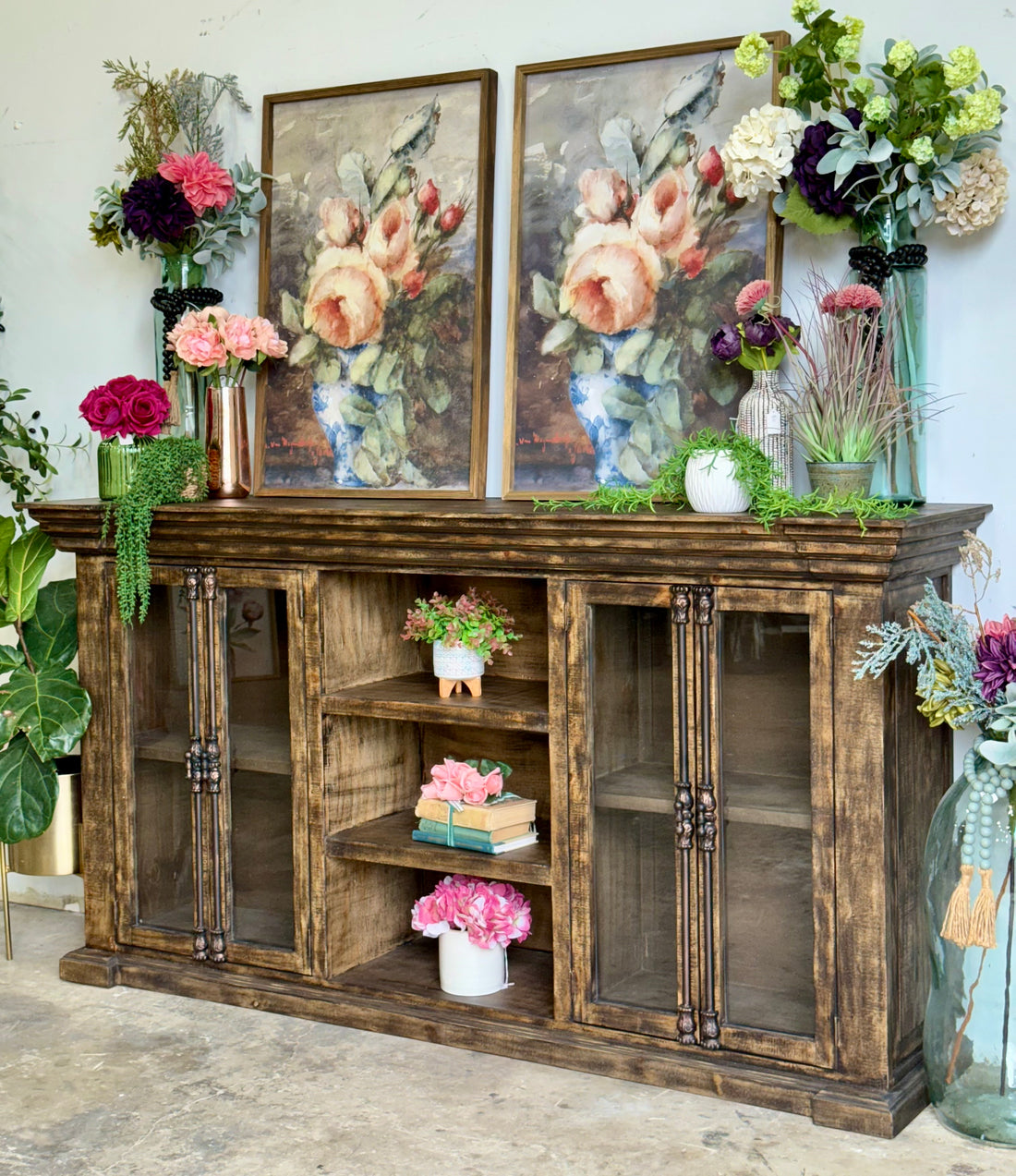 Blakely 4 Door Console-Pecan