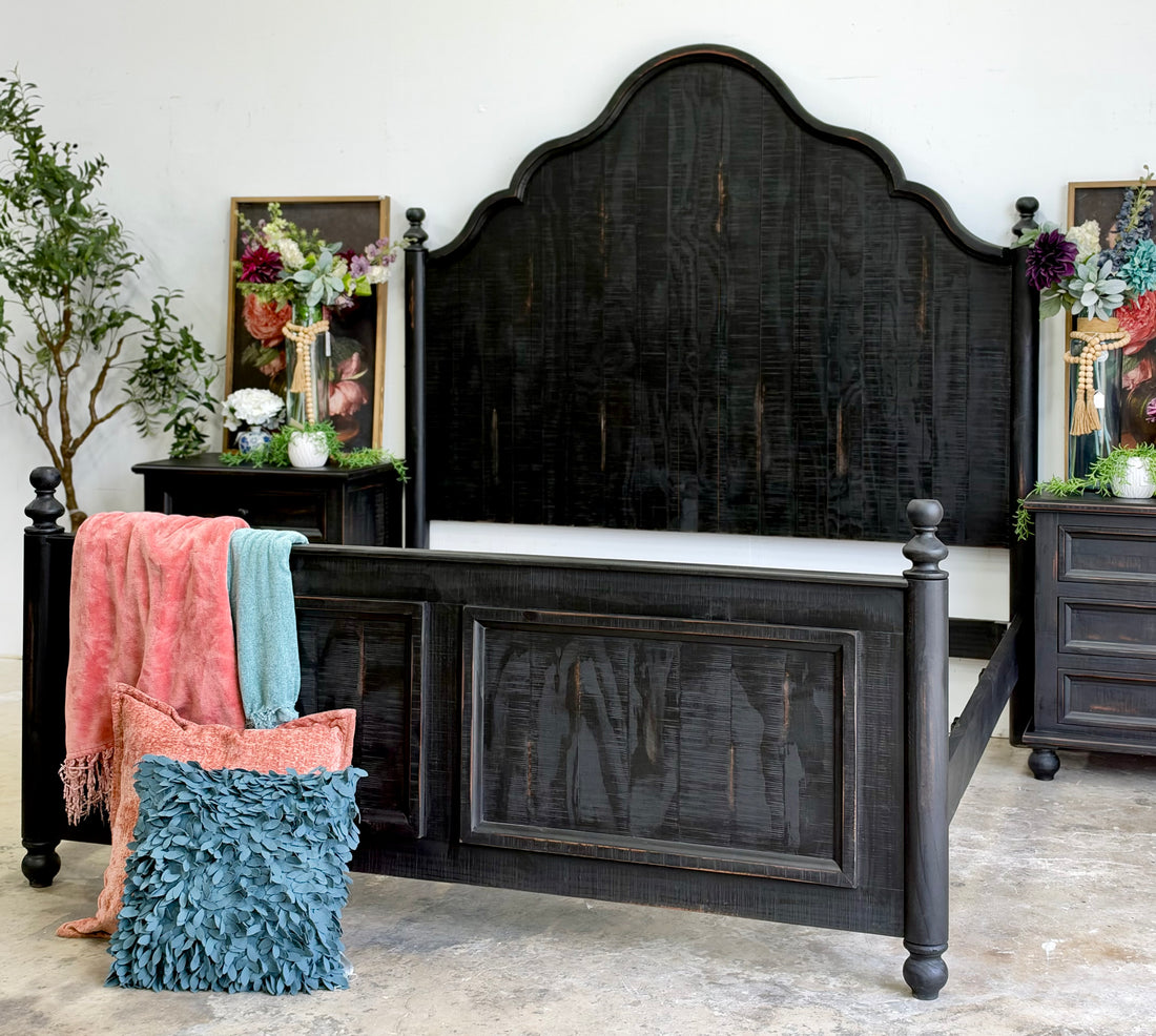 Adele King Bed- Handrubbed Black
