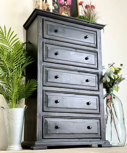 Charlotte Chest of Drawers-Handrubbed Black