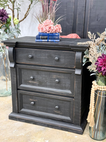 Jasmine Nightstand-Handrubbed Black