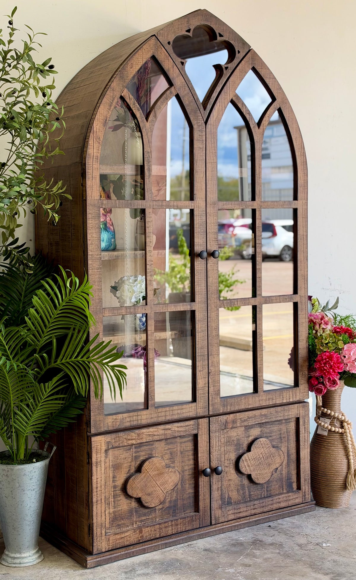 Cathedral Dome Vitrine-Honeywood