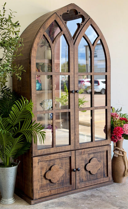 Cathedral Dome Vitrine-Honeywood