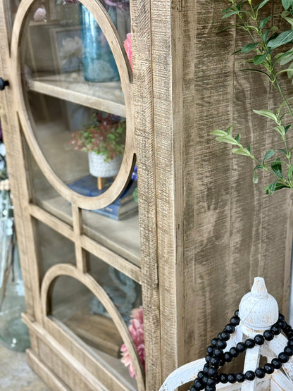 Elsie Circle Door Vitrine-Sandstone