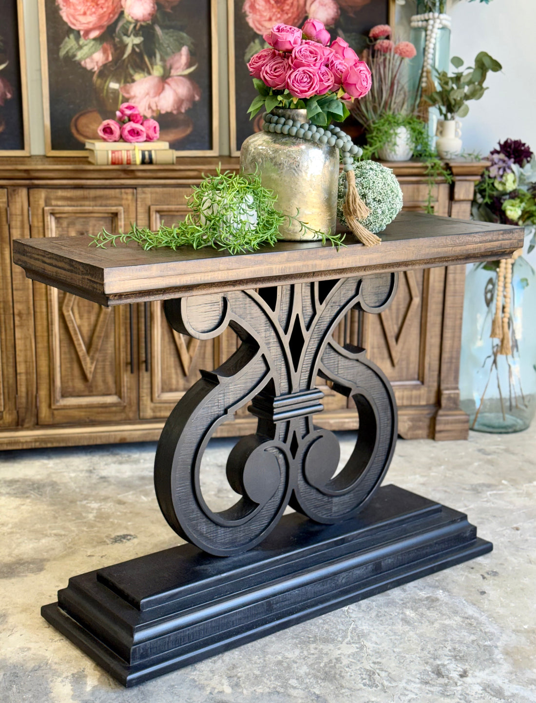 Harp Entryway-Black/Honeywood