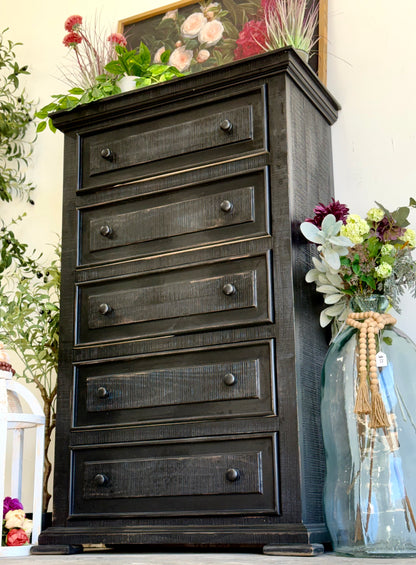 Charlotte Chest of Drawers-Handrubbed Black