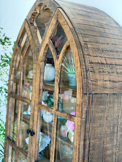 Cathedral Dome Vitrine-Honeywood