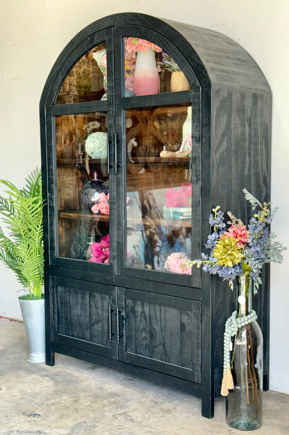 Rose Domed Vitrine-Black/Sparrow