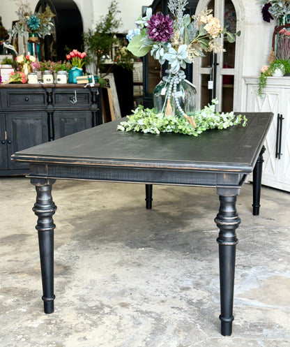 Adeline™ 7 Foot Dining Table-Handrubbed Black
