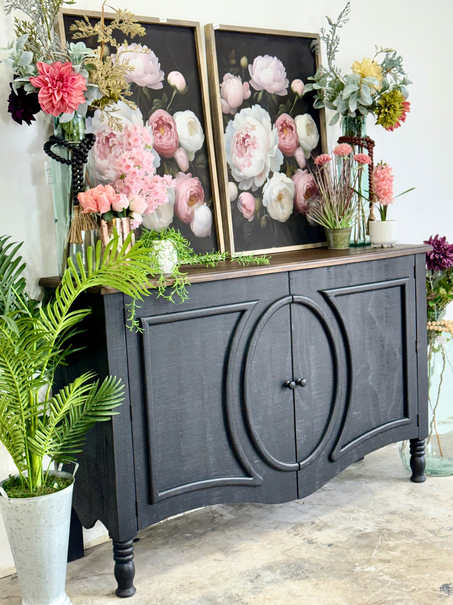 Natty Console- Handrubbed Black/Honeywood