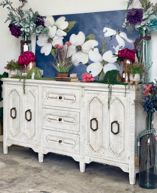 Cora Console-White Wheat/Gold