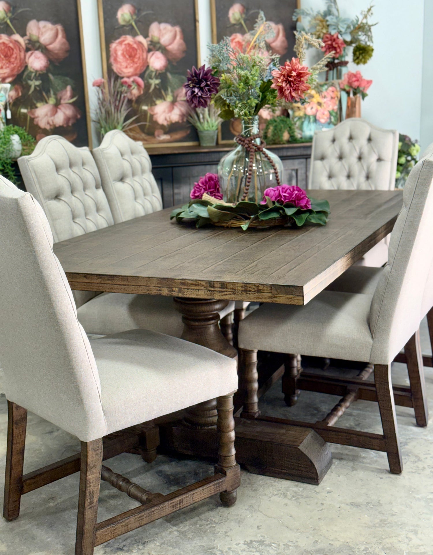 Hannah 7 Foot Dining Table Set With Chairs-Honeywood™