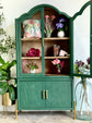 Paisley Curved Vitrine-Briarwood/Cappuccino