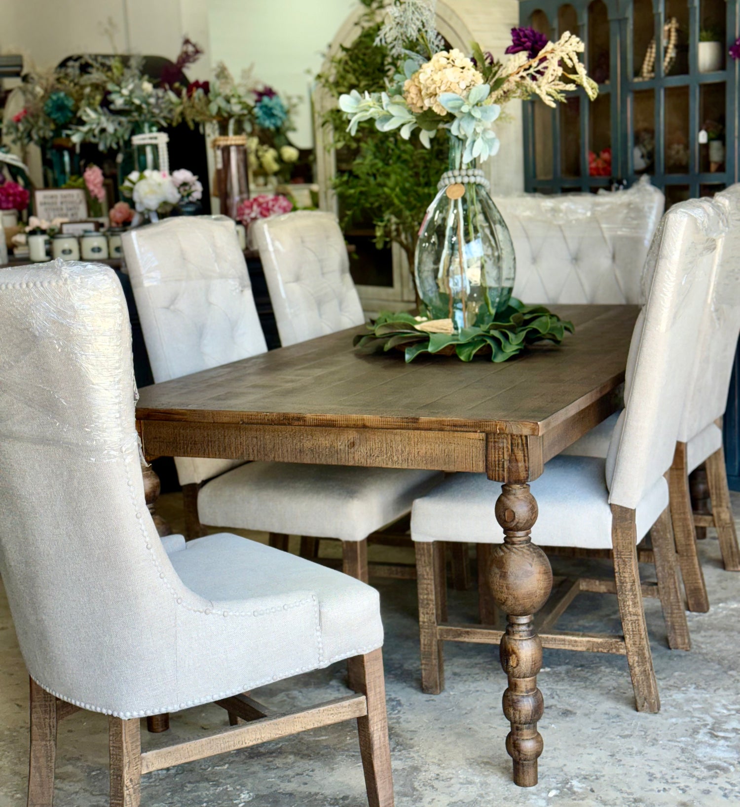 Sophie 7 Foot Honeywood™ Dining Table Set With Chairs