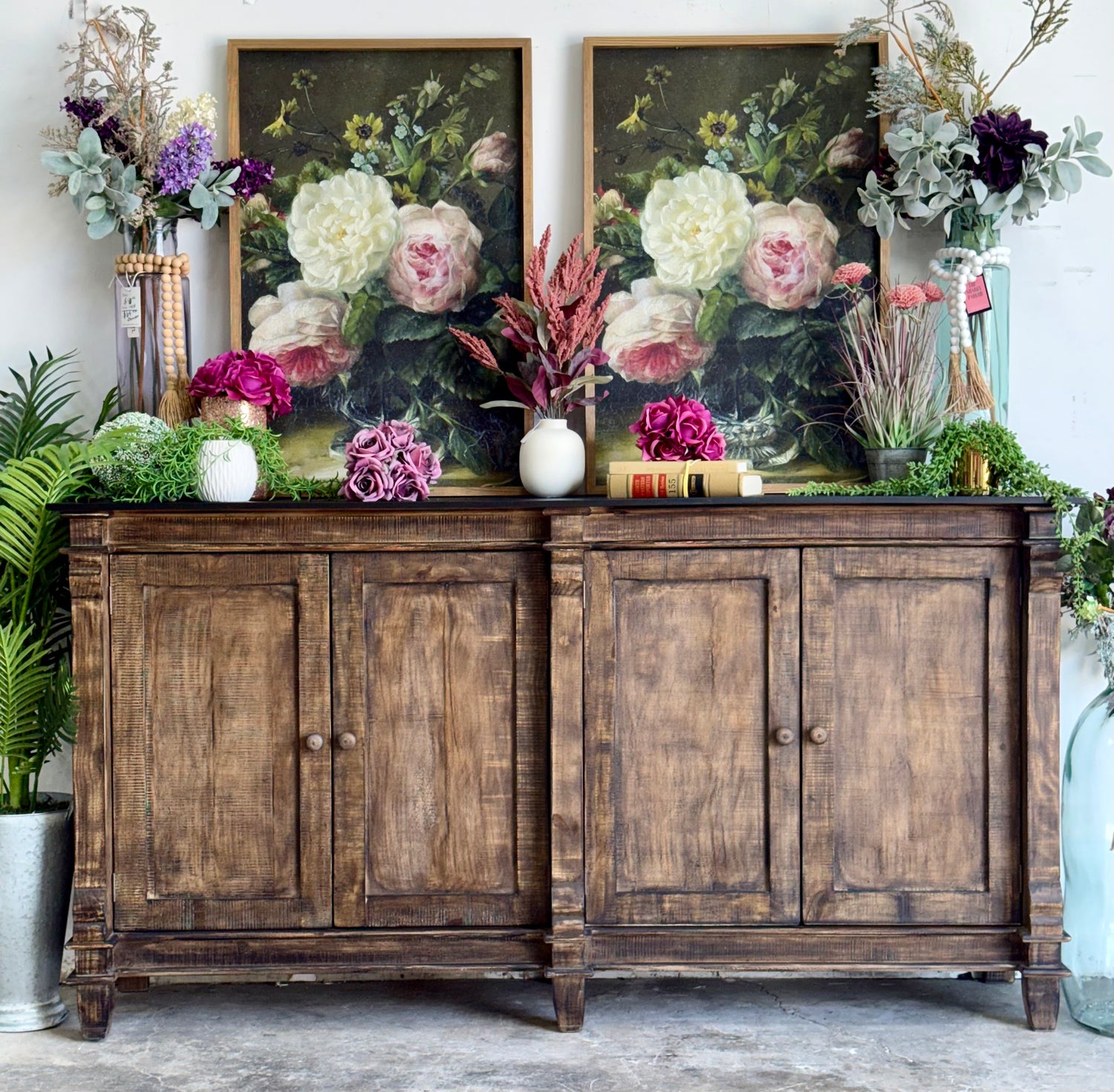 Allison 4 Door Console-Pecan/Black