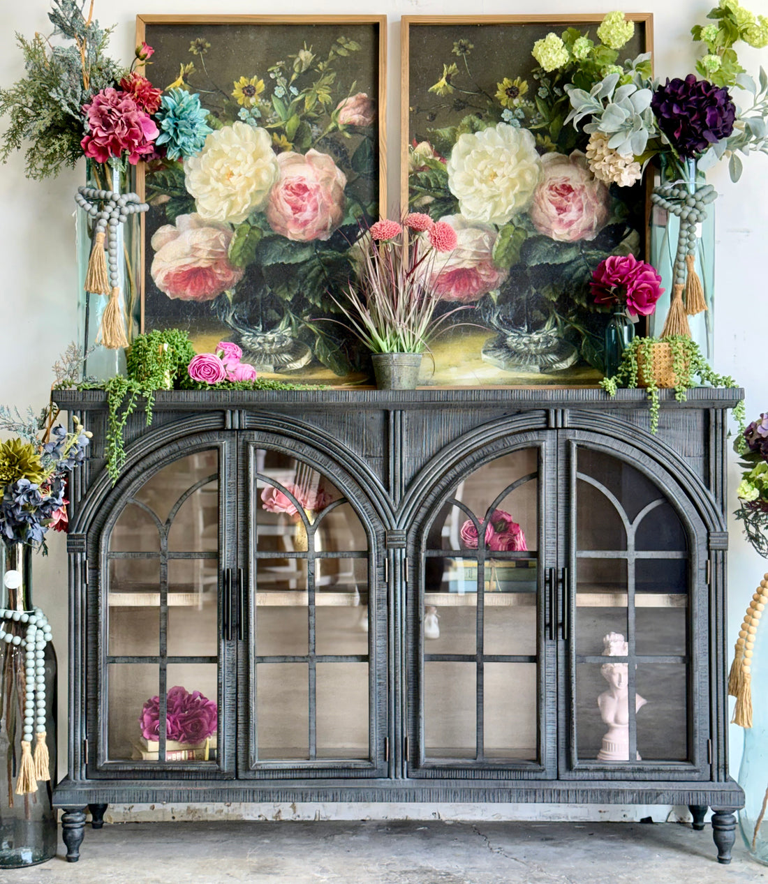 Colette Console-Blue Dusk/Cappuccino