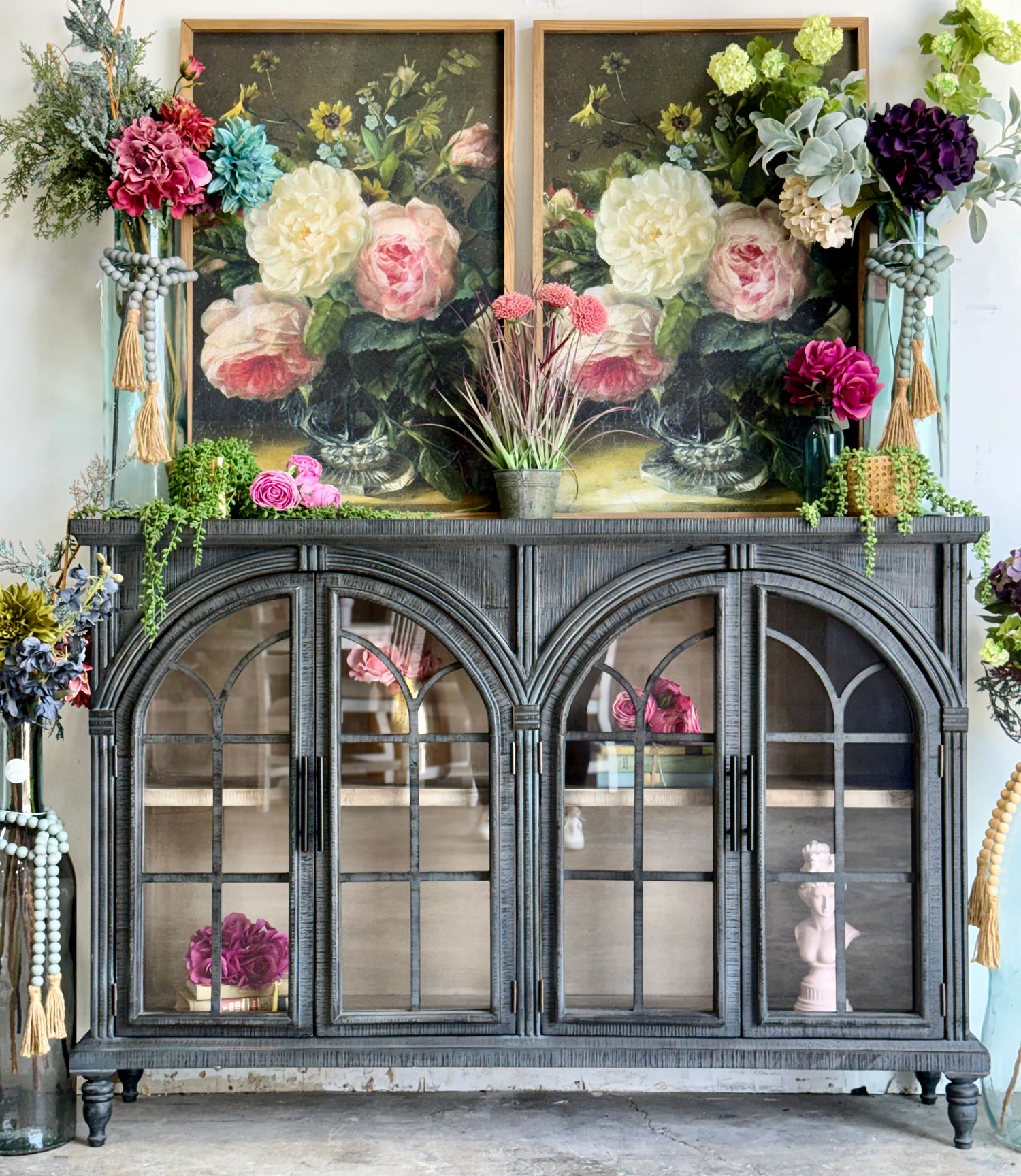 Colette Console-Blue Dusk/Cappuccino