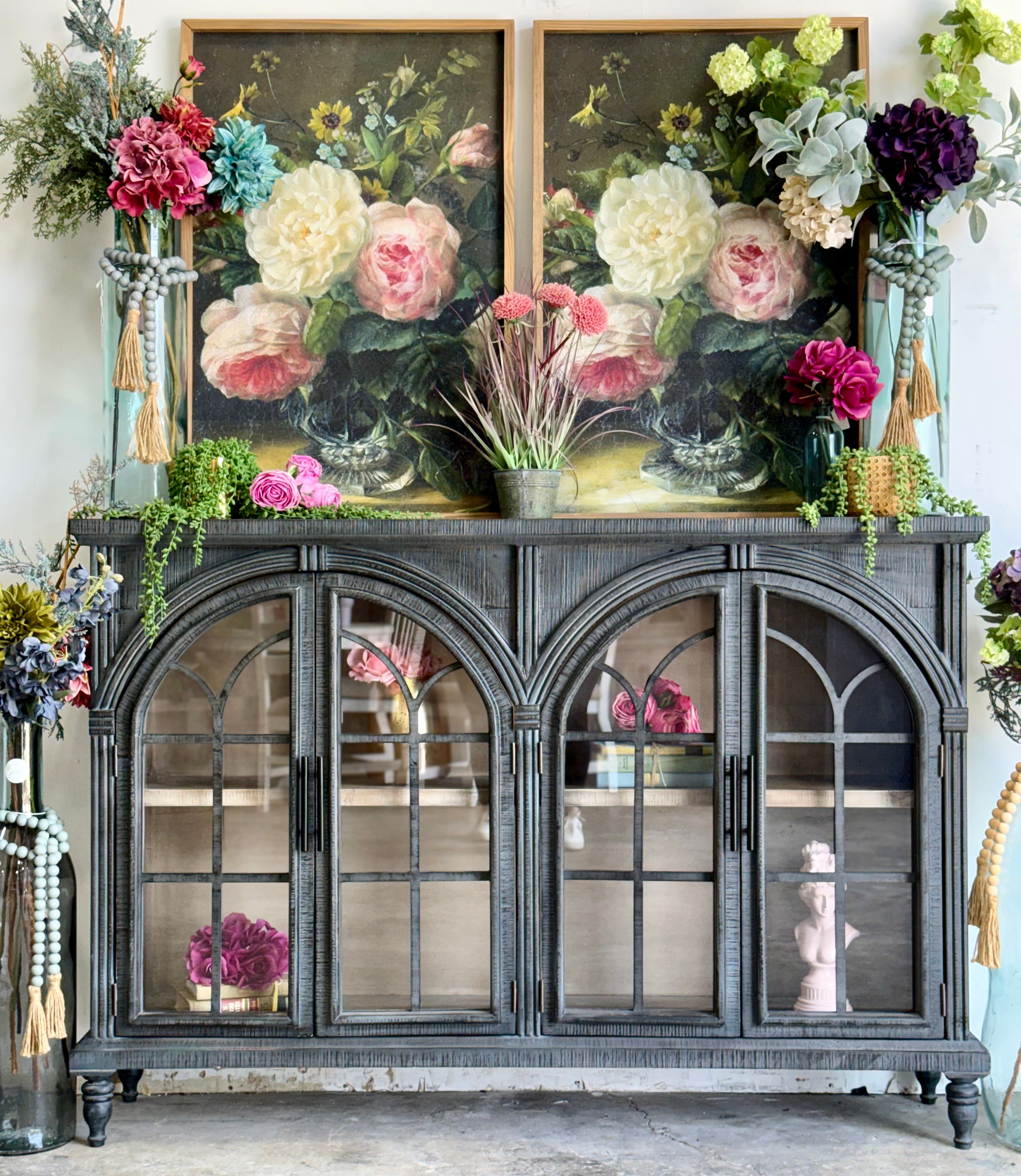 Colette Console-Blue Dusk/Cappuccino