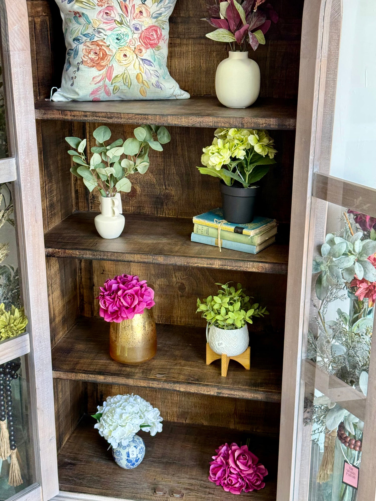 Libby Domed Vitrine- Soft Drift/Honeywood