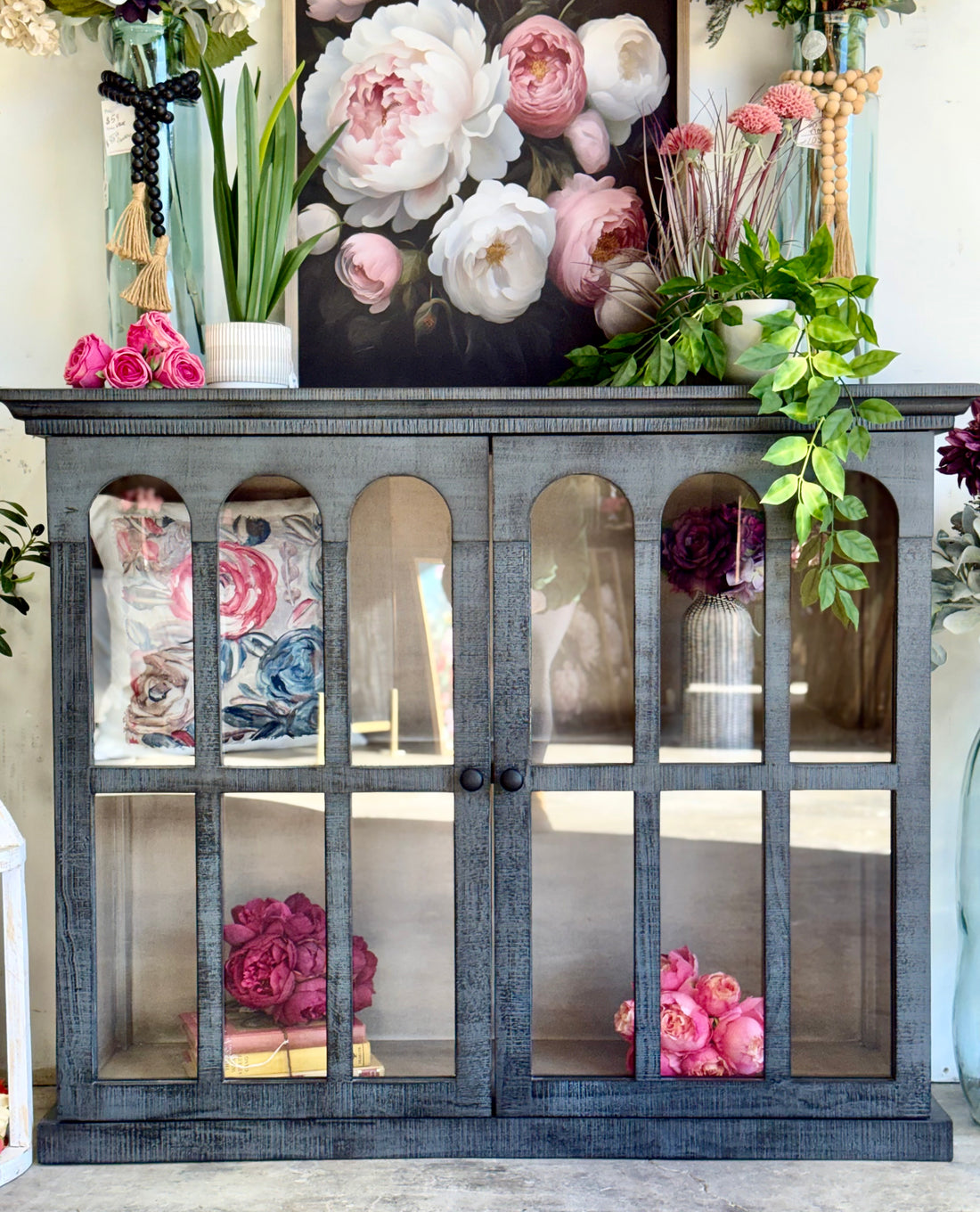 Gia 2 Door Console-Blue Dusk/Cappuccino