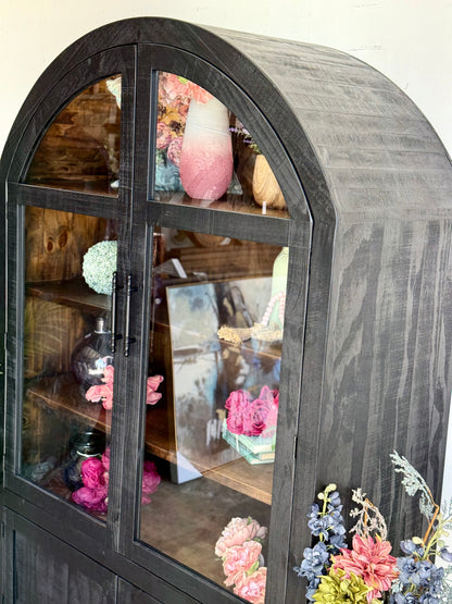 Rose Domed Vitrine-Black/Sparrow