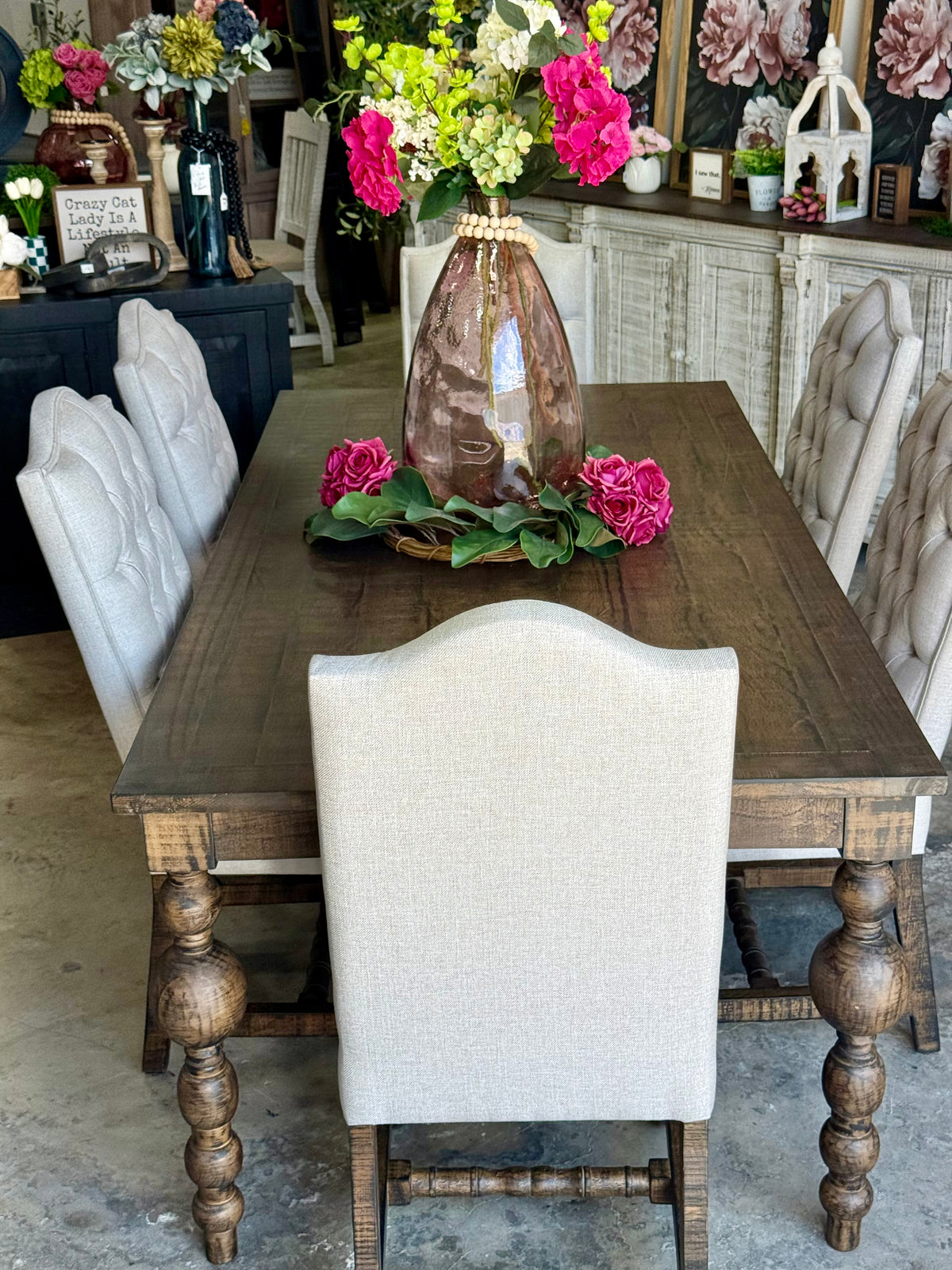 Sophie 7 Foot Dining Table With 6 Chairs-Honeywood™